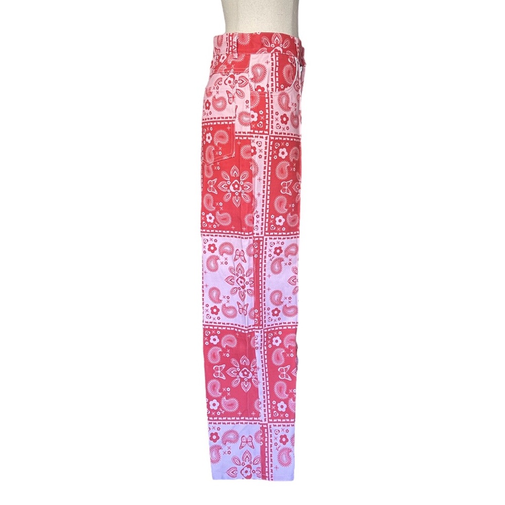 Lisa Says Gah Red Paisley Straight-Leg Jeans - Picture 7 of 13